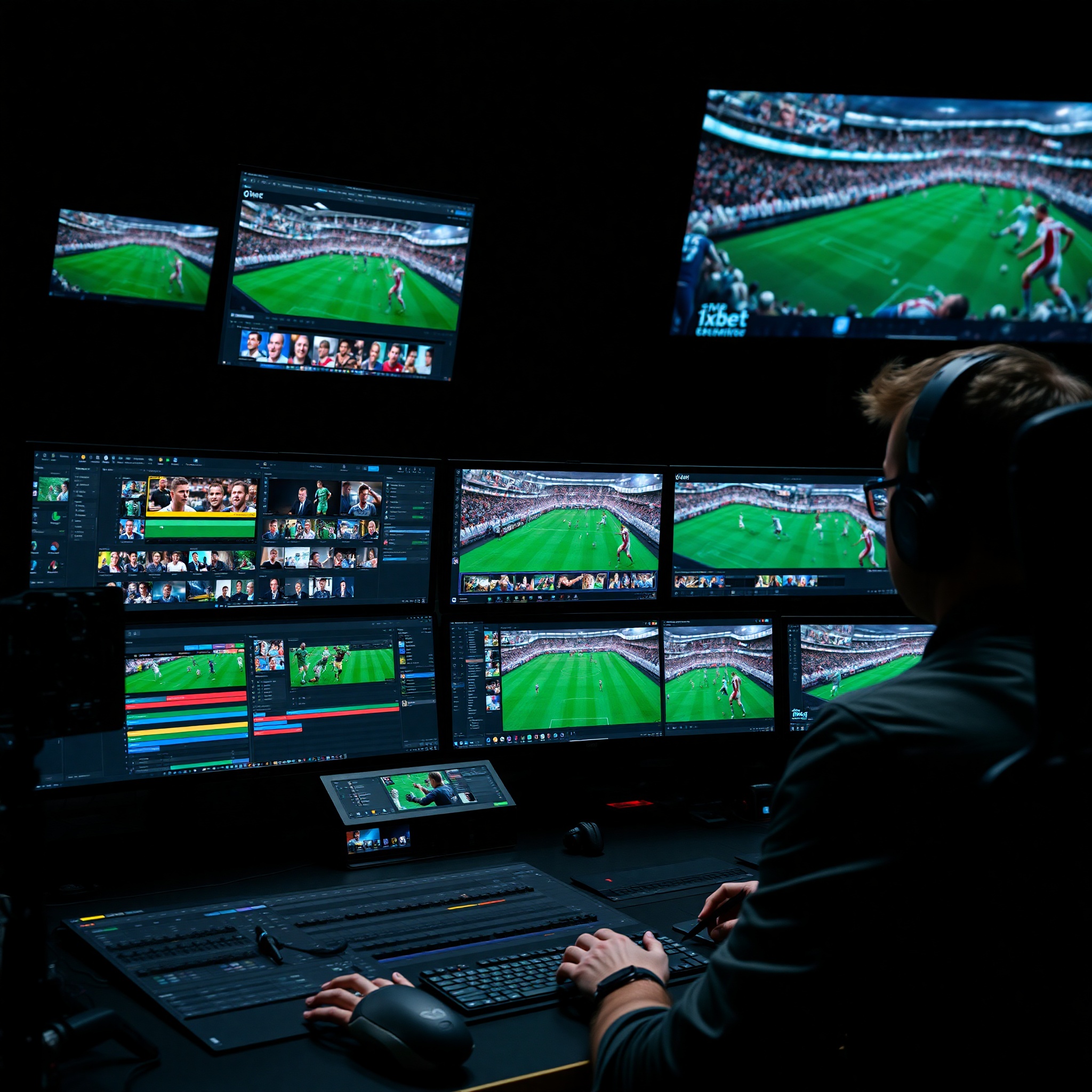 Professional compositing workstation showing layered visual effects and color grading adjustments in post-production software