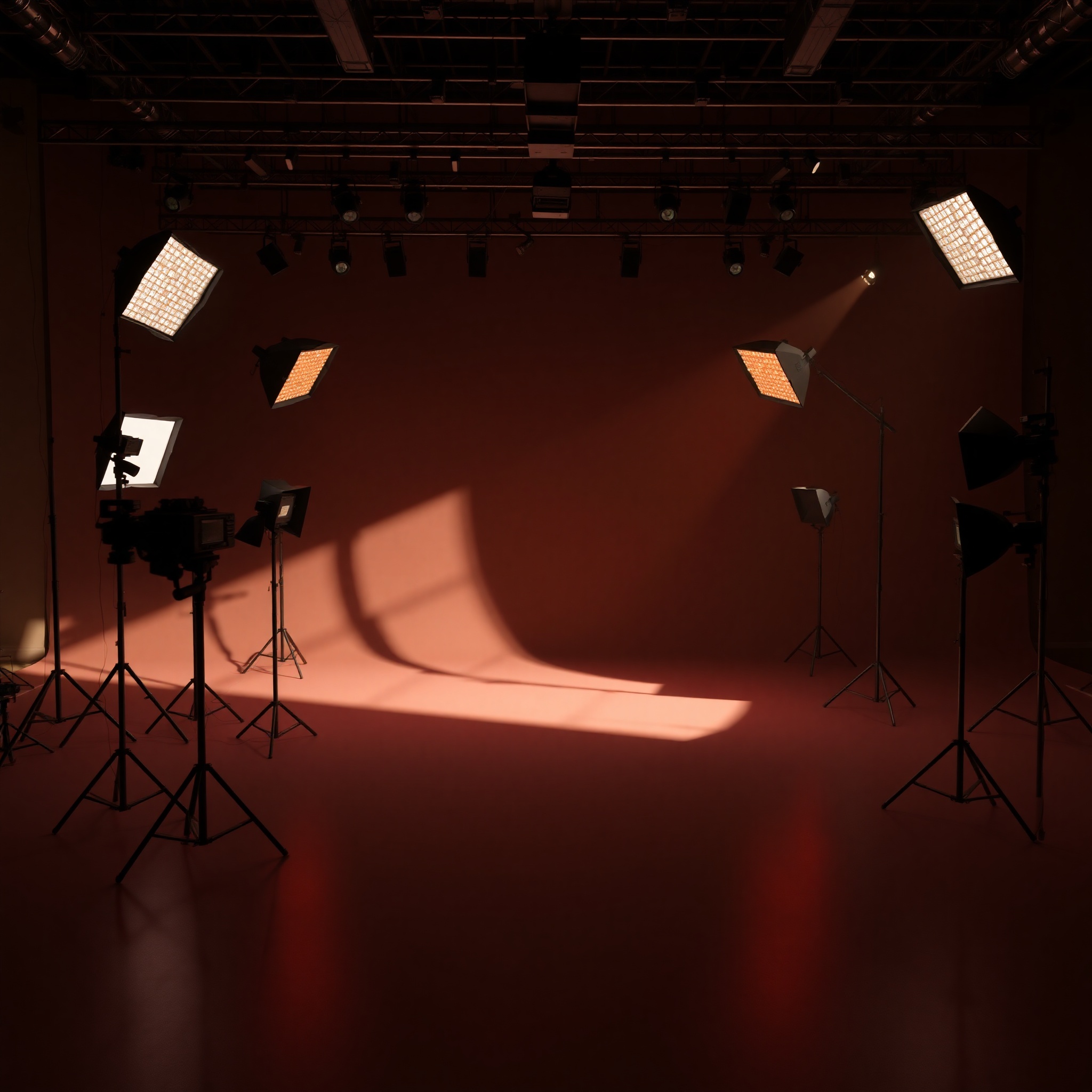 Cinematic rendering with advanced lighting setup and dramatic shadows